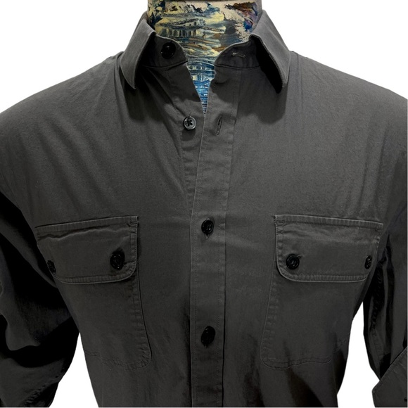 Express Men’s long and short sleeve gray button up collared shirt. Large - Picture 8 of 10